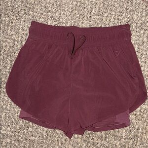 Gymshark Burgandy Athletic Shorts Lightweight Drawstring